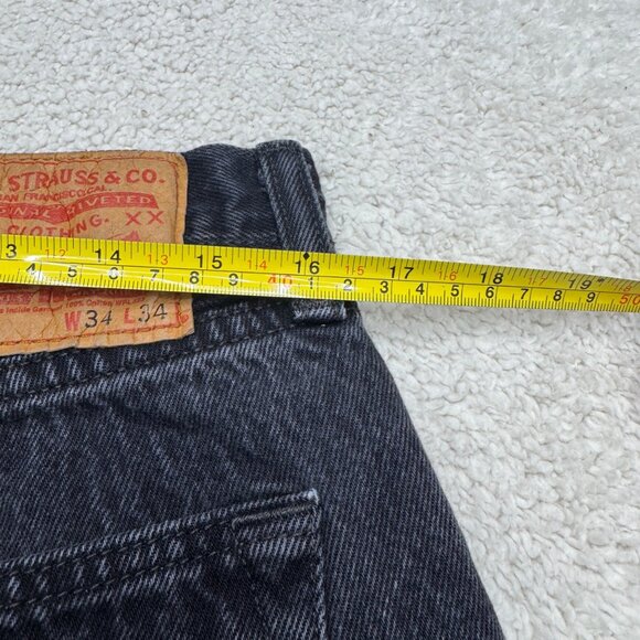 Levi's 501 Black Jean Men's Button Fly Denim Pants, Size 34 x 31 - Picture 10 of 11